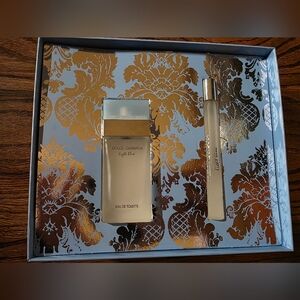 New Dolce & Gabbana Light Blue Eau de Toilette Set with Gold Accents